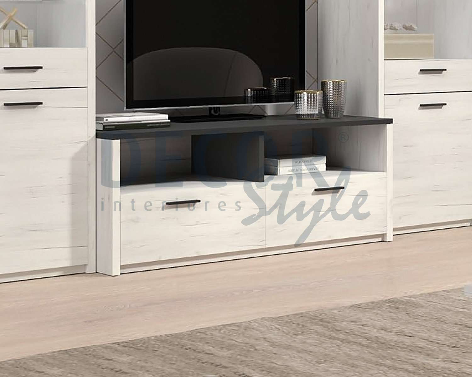 base tv helsinki artic elegante moderno linhas simples e elegantes minimalista em carvalho branco e preto antracite ou carvalho gold