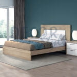 cama de casal vasco da gama lisboa de madeira simples minimalista moderno linhas direitas carvalho natural cinza e branco