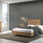 quarto de casal moderno e industrial em carvalho gold antracite e carvalho branco