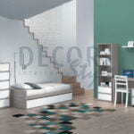 quarto juvenil westminster londres simples elegante minimal cinza e branco carvalho natural madeira minimalista