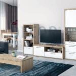 sala de estar rossio lisboa elegante minimalista e simples de madeira, material económico branco e bege ou cinza elegante moderno