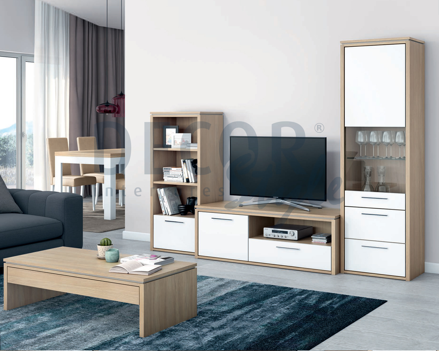 sala de estar rossio lisboa elegante minimalista e simples de madeira, material económico branco e bege ou cinza elegante moderno