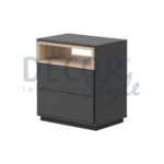 mesa de cabeceira em madeira e cinzento escuro dark grey elegante moderna e minimalista