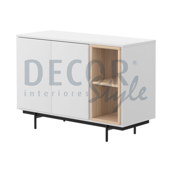 sapateira malmo moderna elegante minimalista em madeira e branco com prateleiras e portas