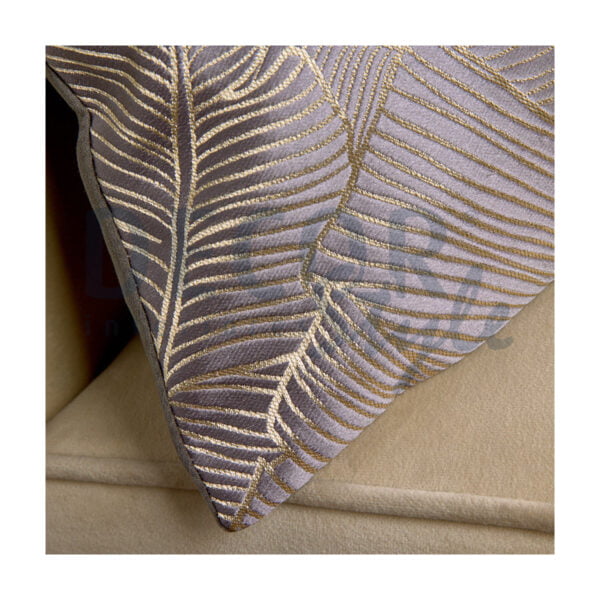 almofada decorativa cinzenta com padrão folha elegante