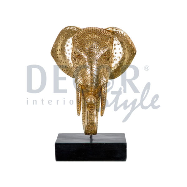 figura cabeça de elefante decoração dourada elegante e simples boa qualidade completa