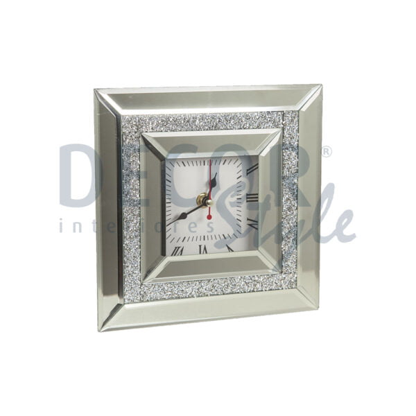 relógio com espelho prateado elegante moderno e funcional com brilho simples