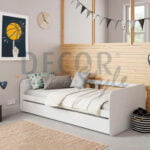 Cama nido Cama com cama auxiliar Cama com gavetão Cama otimizada Cama funcional Cama versátil Cama moderna Cama elegante Cama clean Cama minimalista Cama em estilo nórdico Cama com design linear Cama com linhas retas Cama com pés palito Cama com estrado de ripas beliche dupla cama